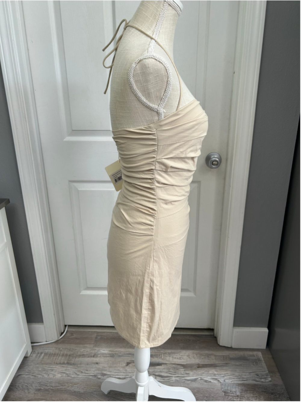 Peppermayo NWT tan Rockpool beaded mini dress Sz 4 - Picture 6 of 9